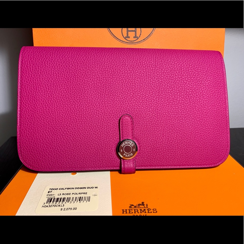 Hermes Dogon Duo in Rose Pourpre